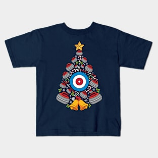 Curling Xmas tree curling players curler Christmas Curling Kids T-Shirt